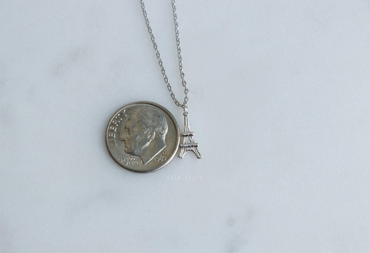 Isla Flora Simple Eiffel Tower Pendant Necklace