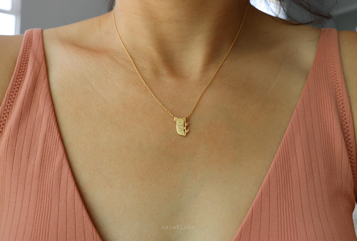 Simple Koala with Branch Necklace