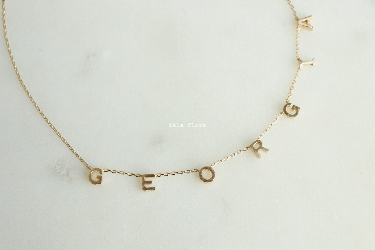 Tiny Georgia Letters Necklace
