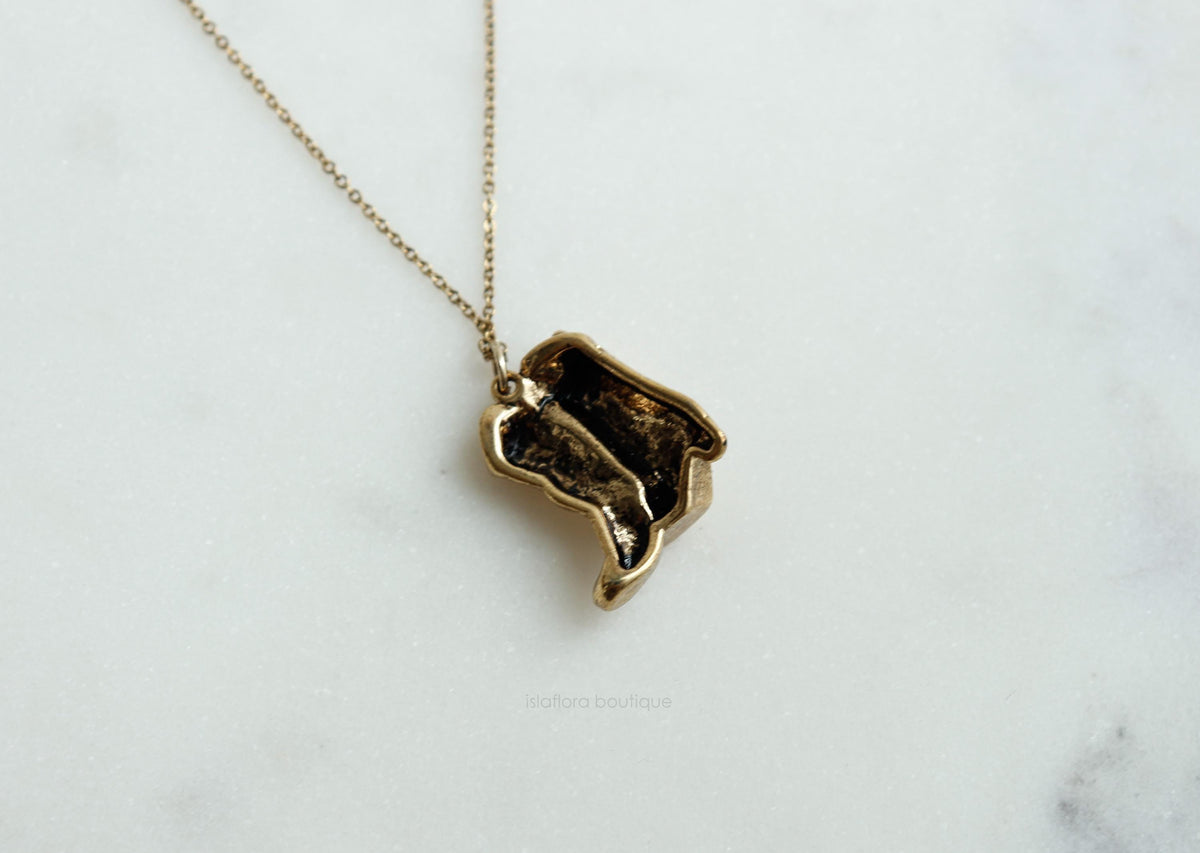 Antique Gold Cowboy Boots Pair Necklace