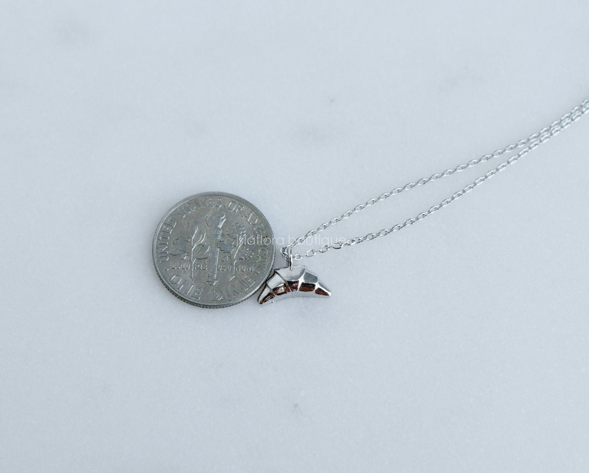 Isla Flora Dainty Croissant Pendant Necklace
