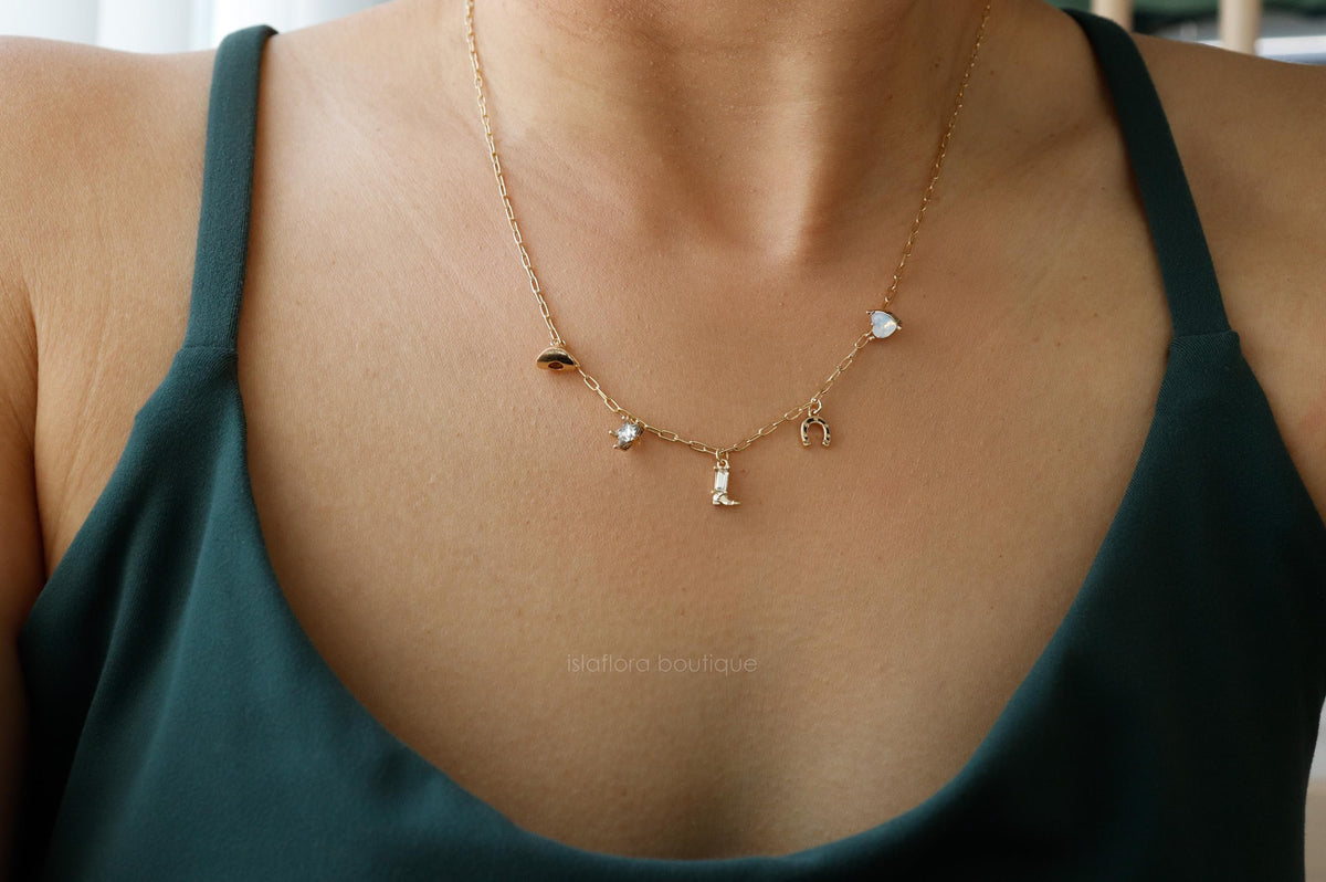 Isla Flora Cowgirl Charm Station Necklace