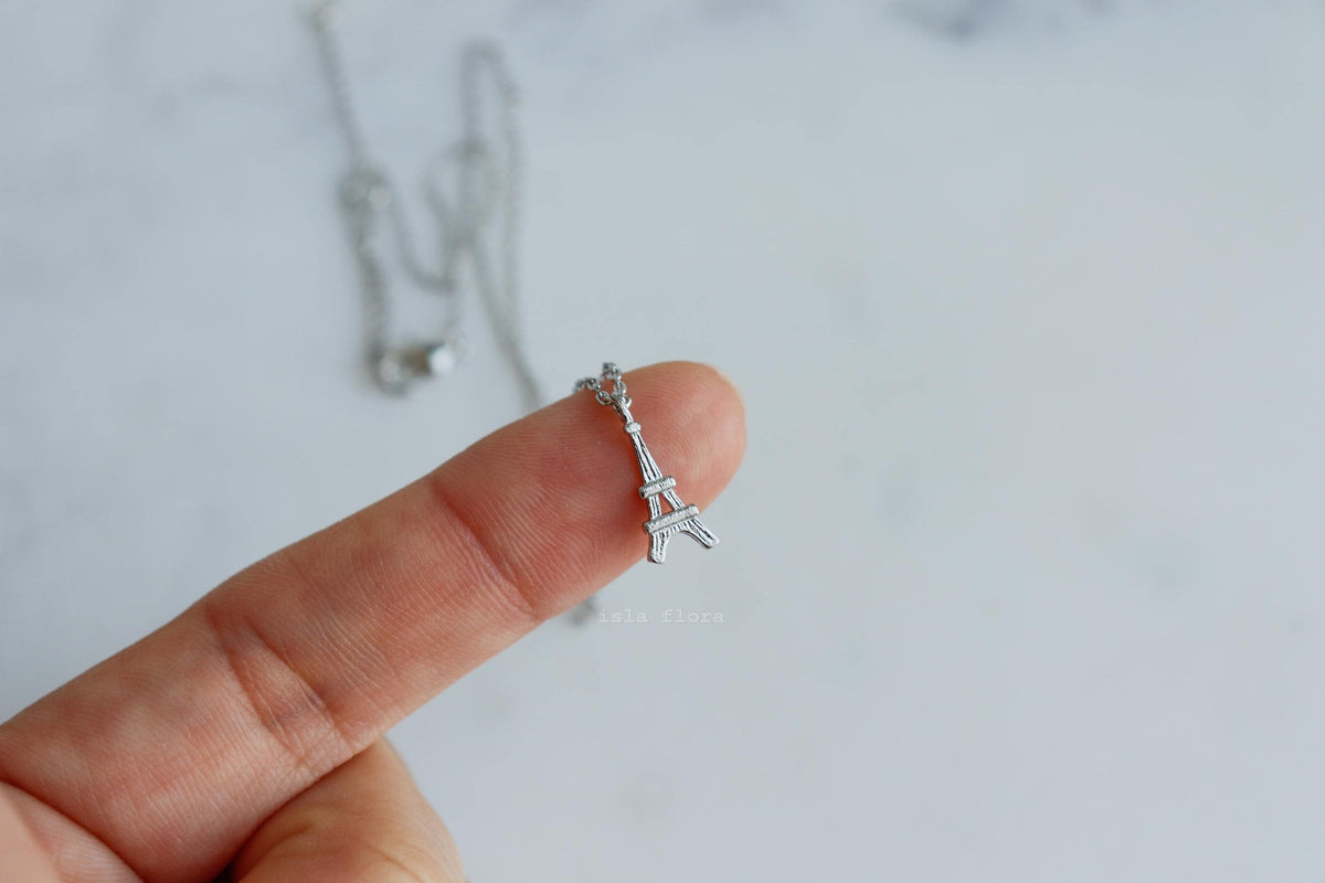 Isla Flora Simple Eiffel Tower Pendant Necklace