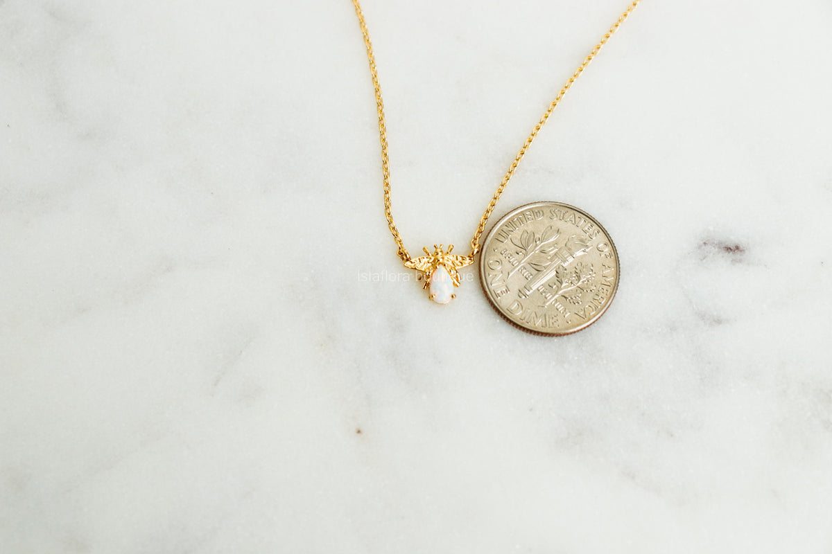 Isla Flora Opal Bee Necklace