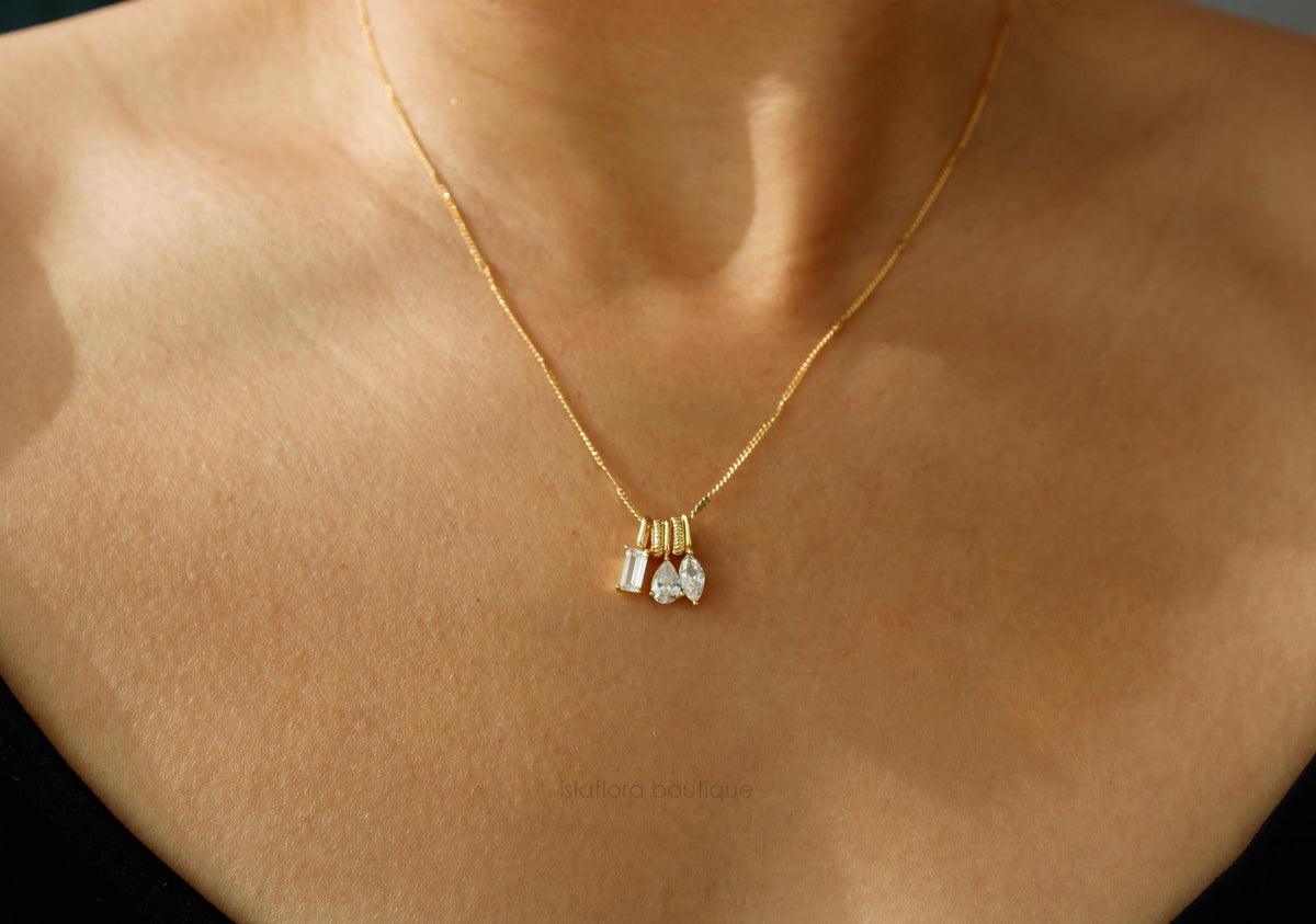 Isla Flora 3 Piece Charm Pendant Necklace