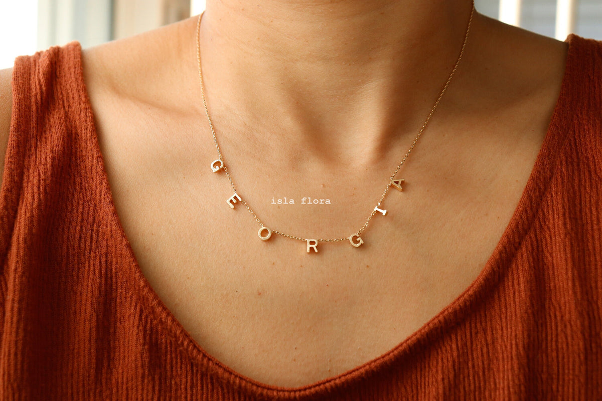 Tiny Georgia Letters Necklace