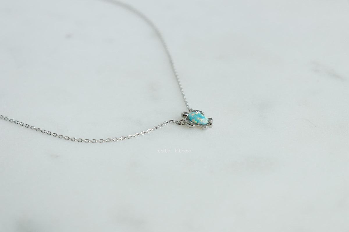Isla Flora Opal Shell Sea Turtle Necklace