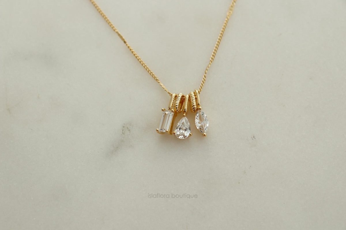 Isla Flora 3 Piece Charm Pendant Necklace