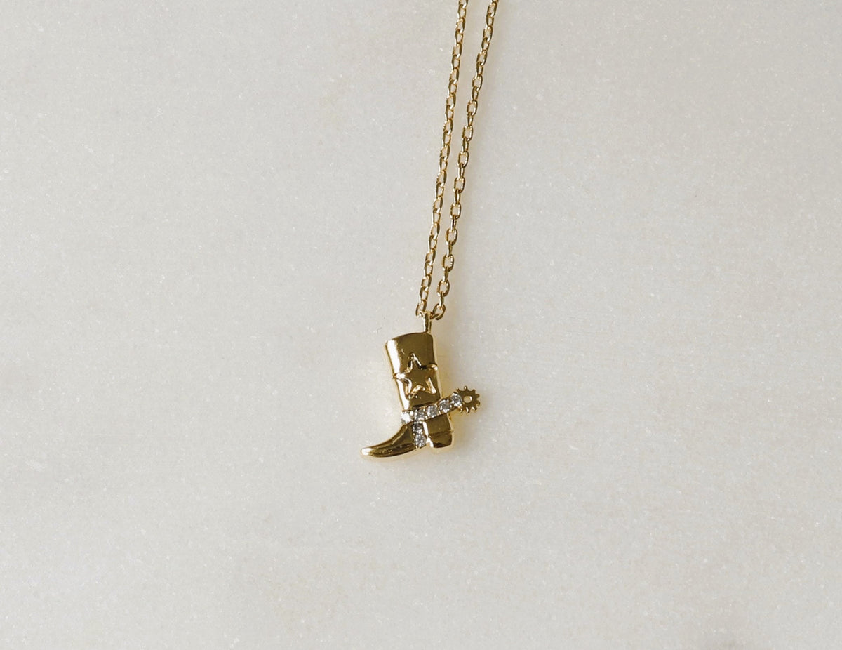 Dainty Western Boot with Cubic Necklace