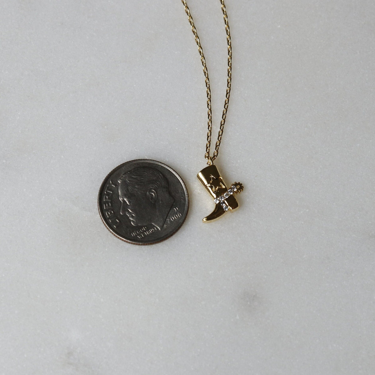 Dainty Western Boot with Cubic Necklace