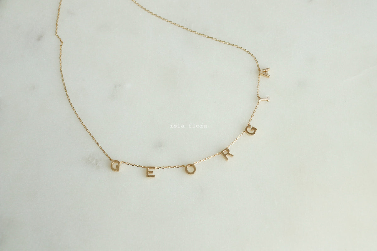 Tiny Georgia Letters Necklace