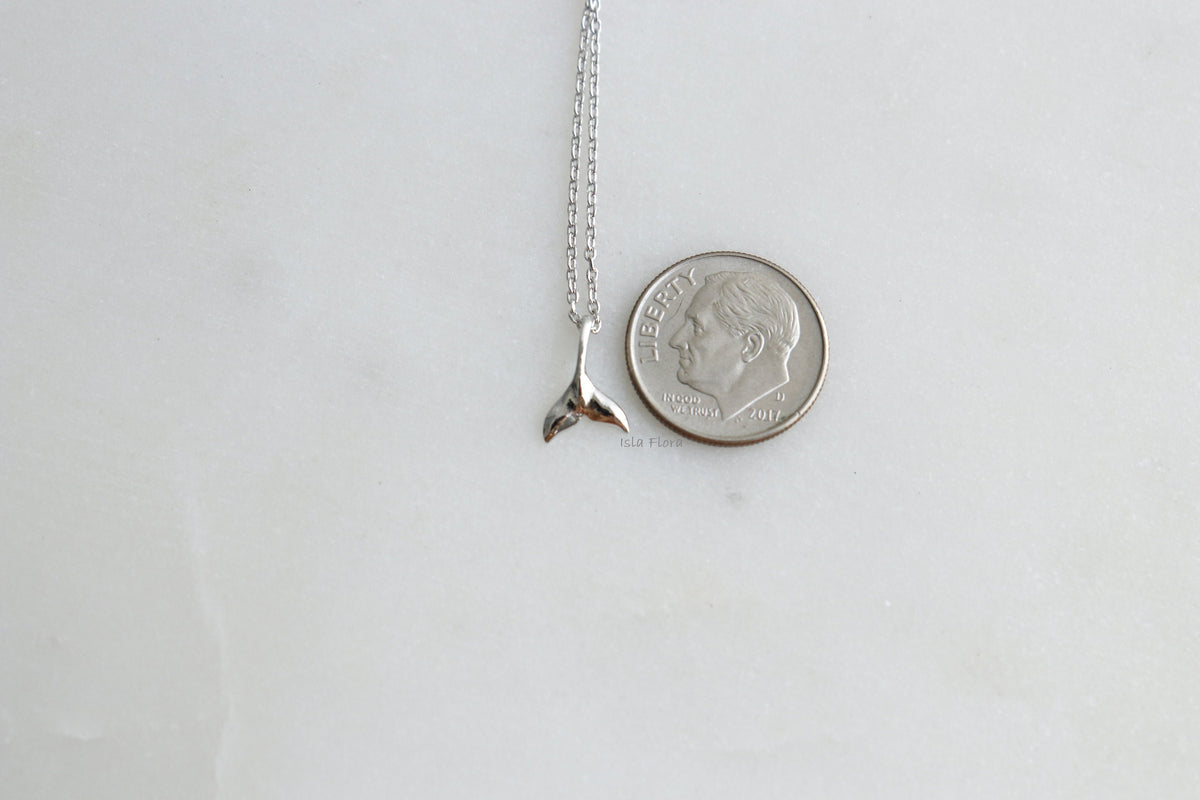 Simple Thin Fish Tail Charm Necklace