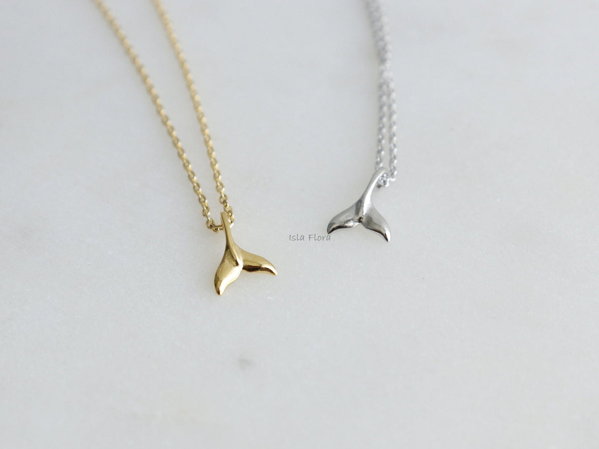 Simple Thin Fish Tail Charm Necklace