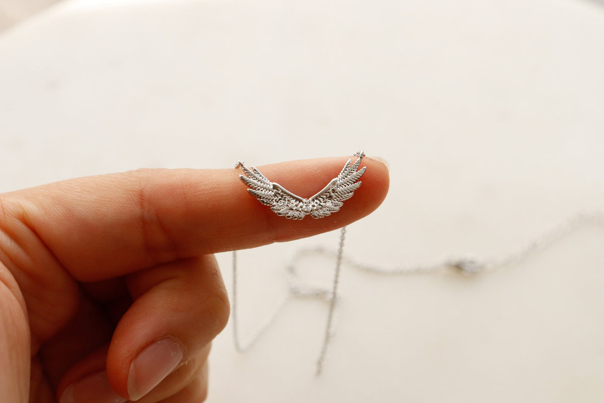Isla Flora Heavenly Guardian Angel Wings Necklace