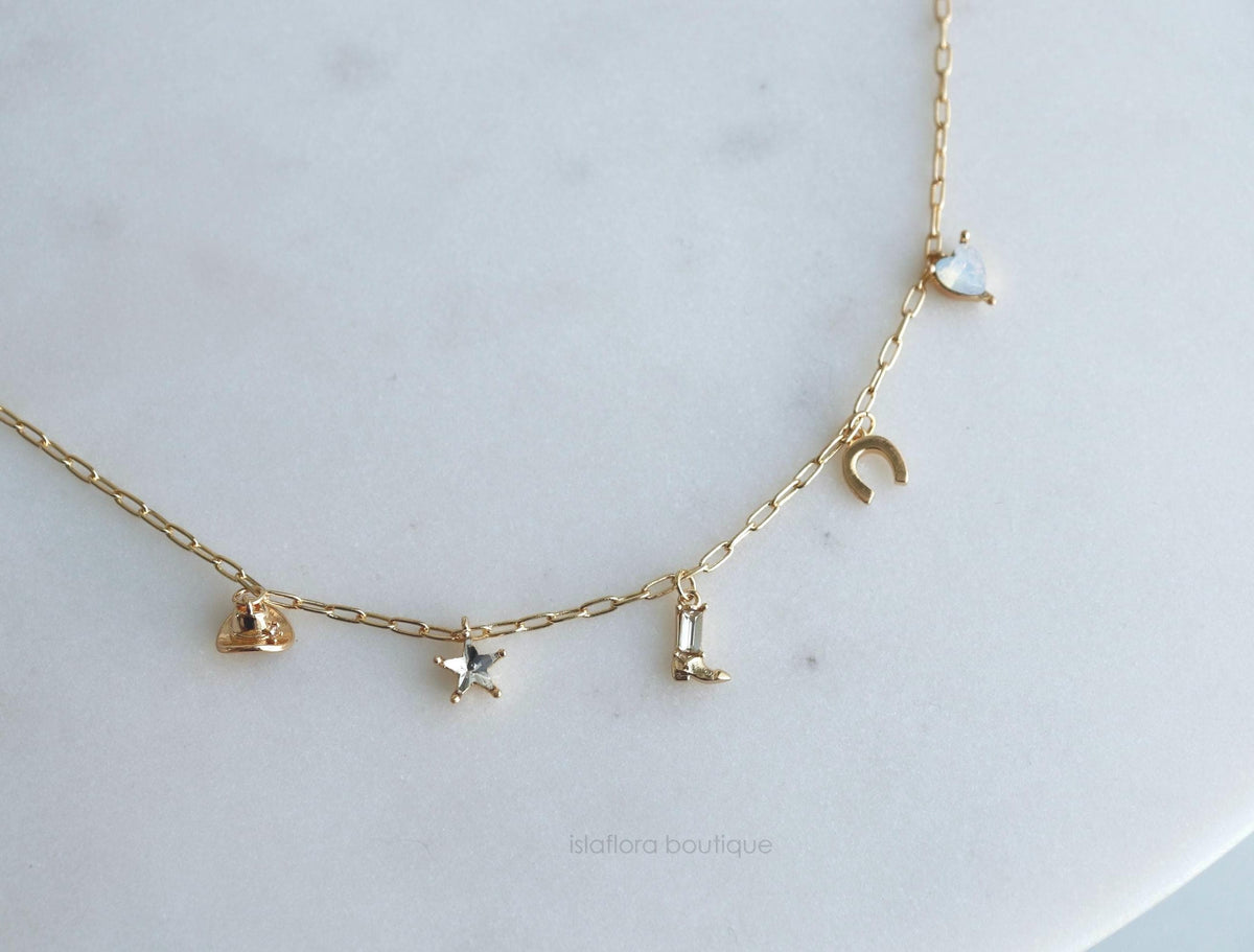 Isla Flora Cowgirl Charm Station Necklace