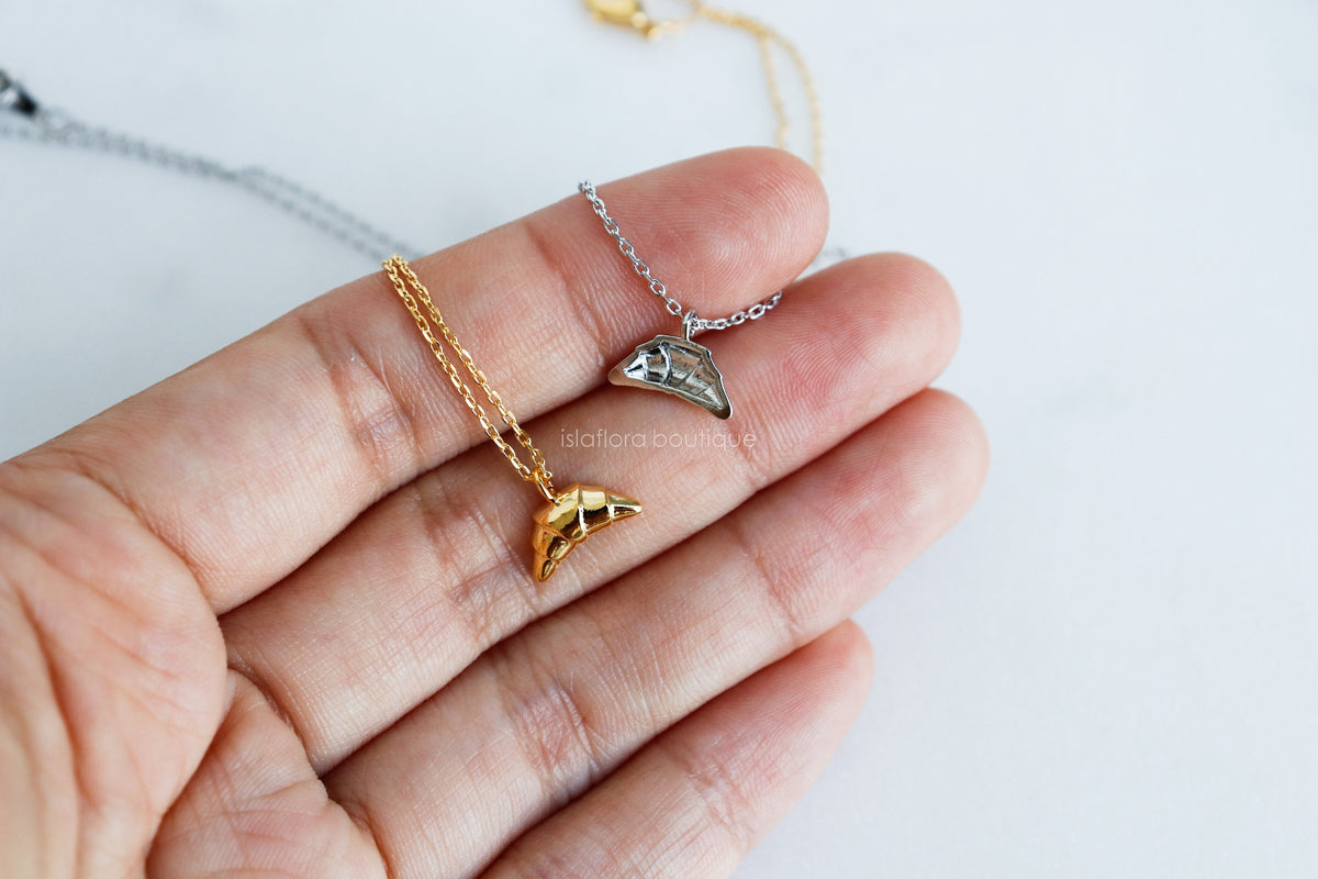 Isla Flora Dainty Croissant Pendant Necklace
