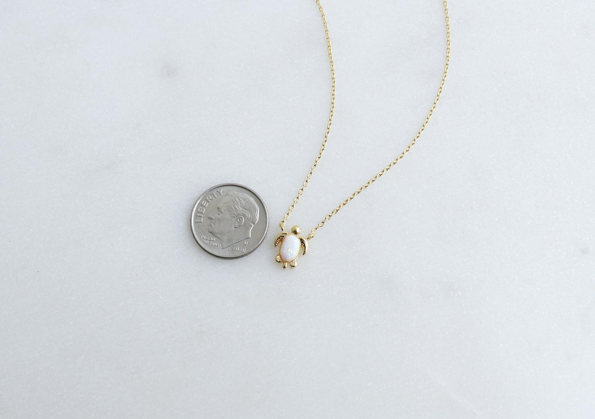 Isla Flora Opal Shell Sea Turtle Necklace