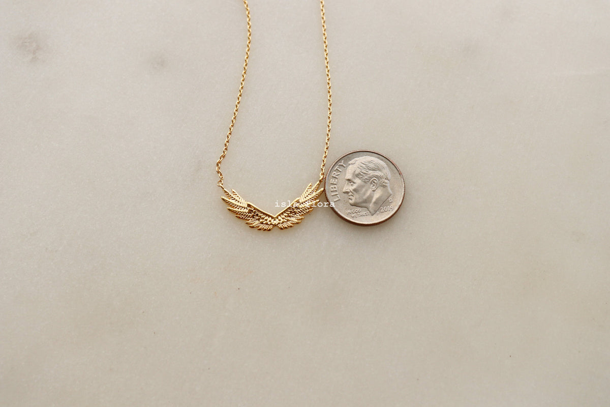 Isla Flora Heavenly Guardian Angel Wings Necklace