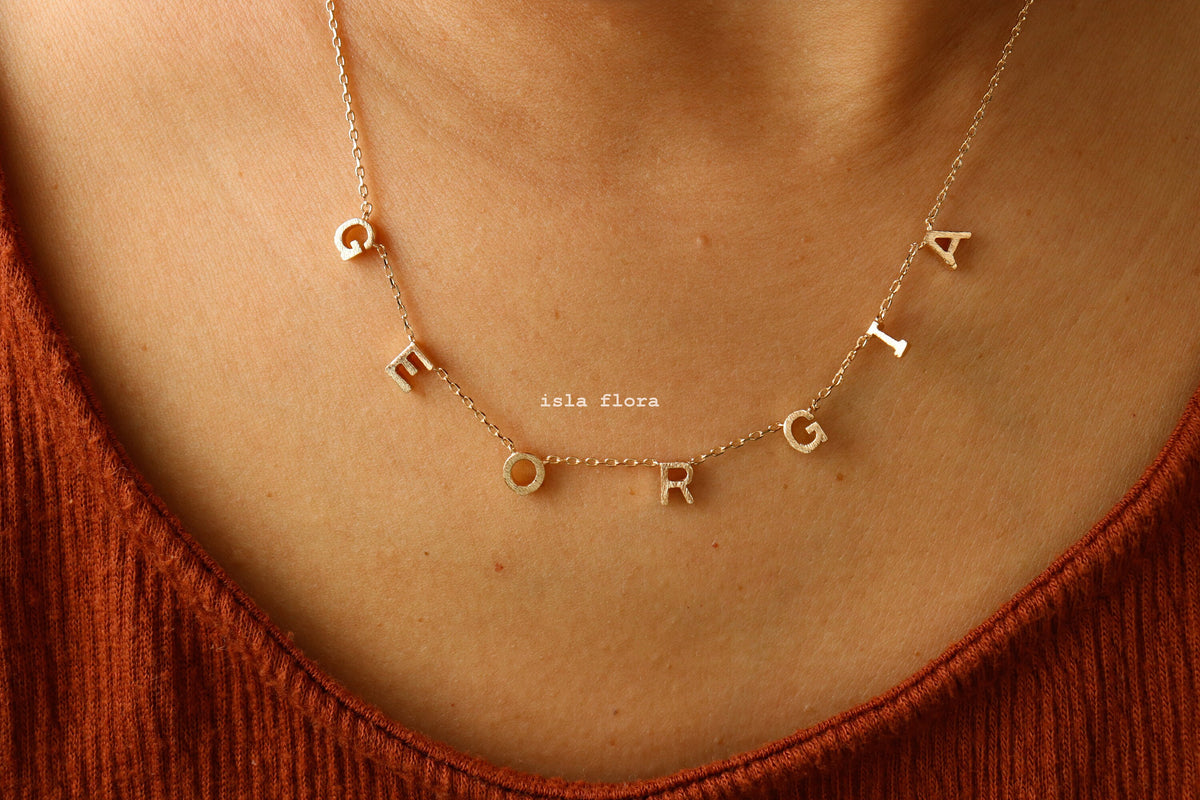 Tiny Georgia Letters Necklace