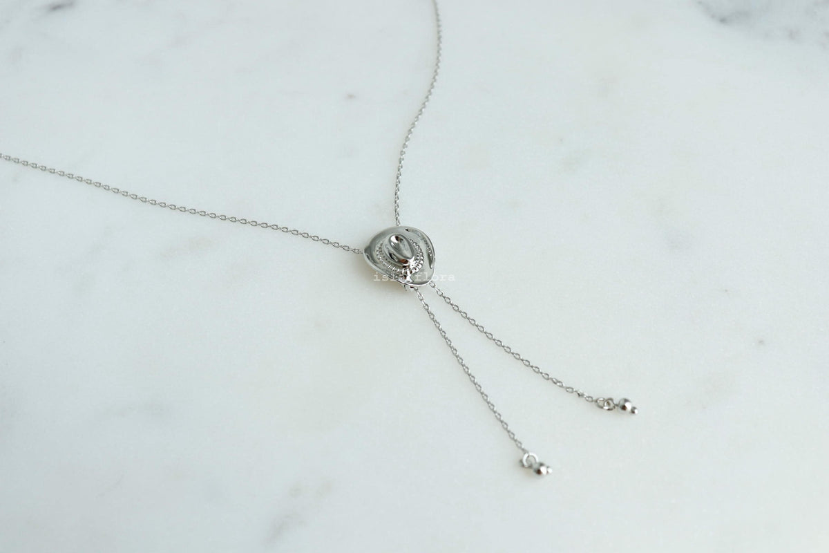 Isla Flora Dainty Hat Pendant Bolo Necklace