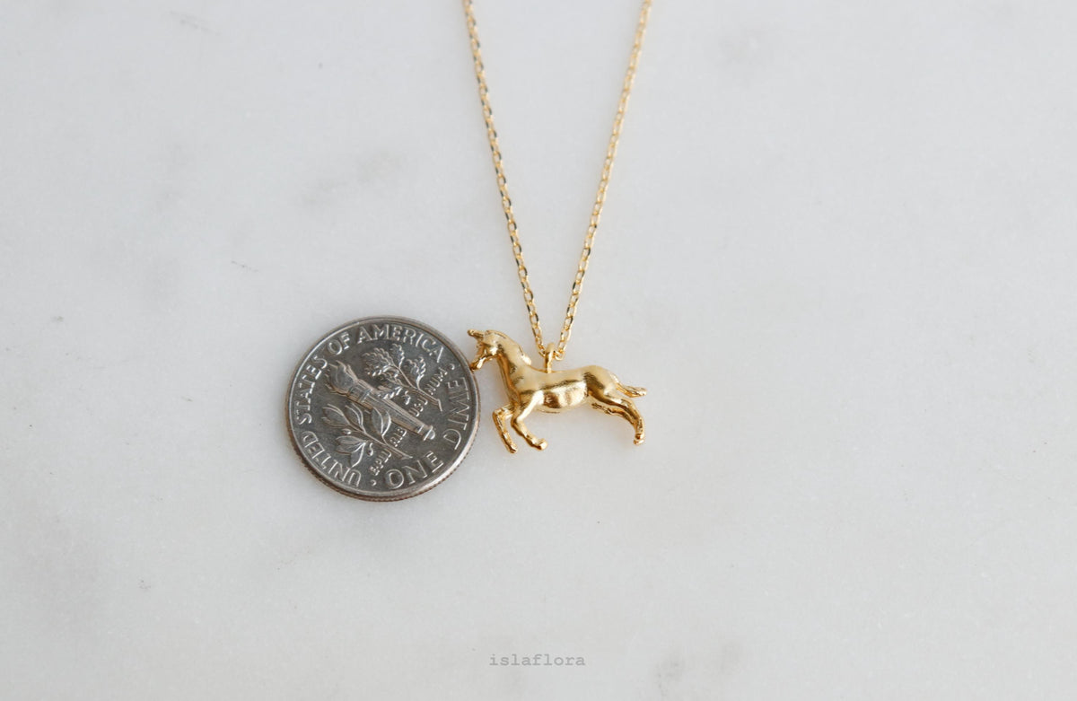 Isla Flora Dainty Unicorn Necklace