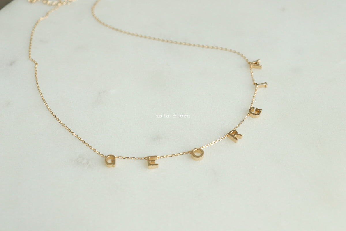 Tiny Georgia Letters Necklace